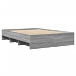 vidaXL Cadre de lit sonoma gris 135x190 cm bois d'ingénierie