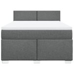 vidaXL Sommier à lattes de lit avec matelas Gris foncé 140x200cm Tissu