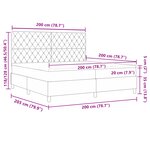 Literie Box Spring vidaXL avec Matelas & LED Gris Foncé 200x200 cm Velours