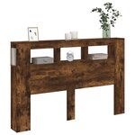 vidaXL Tête de lit à LED chêne fumé 160x18 5x103 5cm bois d'ingénierie