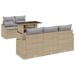 vidaXL Canapé de jardin 6 pièces avec coussins Beige Poly Rattan