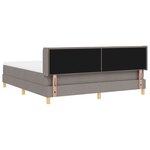 vidaXL Lit à ressort avec matelas taupe 180x200 cm en tissu