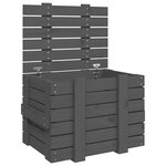 vidaXL Boîte de rangement Gris 58x40 5x42 cm Bois massif de pin
