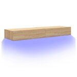 vidaXL Meubles TV avec éclairage LED 2 Pièces chêne sonoma 60x35x15 5 cm