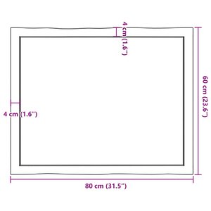 vidaXL Dessus de table bois massif non traité bordure assortie