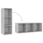 vidaXL Meubles TV 3 Pièces Gris béton 107x35x37 cm Aggloméré