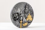 ZHAO GONGMING Gilded Asian Mythology 3 Once Argent Monnaie 20 Dollars Cook Islands 2021
