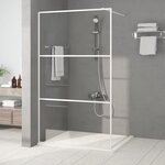 vidaXL Paroi de douche Blanc 115x195 cm Verre ESG transparent