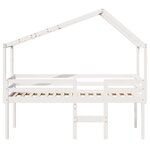 vidaXL Lit haut avec toit blanc 90x190 cm bois de pin massif