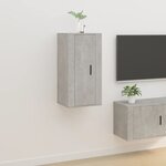 vidaXL Meuble TV mural Gris béton 40x34 5x80 cm