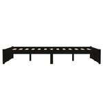 vidaXL Cadre de lit Noir Bois massif 120x190 cm Petit double