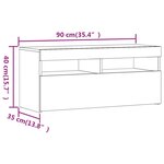 vidaXL Meuble TV avec lumières LED Chêne marron 90x35x40 cm