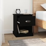 vidaXL Tables de chevet 2 Pièces noir 39x39x47 5 cm bois d'ingénierie