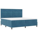 Lit Box Spring vidaXL avec Matelas Bleu Foncé 200x200 cm Velours