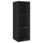 vidaXL Ensemble de meubles TV 3 Pièces Noir brillant Bois d'ingénierie