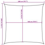 vidaXL Voile de parasol PEHD Carré 2 x 2 m Crème