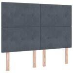 vidaXL Lit à ressorts avec matelas & banc gris foncé 140x190 cm velours