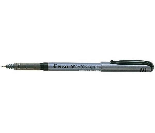 Stylo feutre V-RAZOR POINT pointe ultra-fine baguée métal Noir PILOT