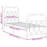 vidaXL Cadre de lit métal sans matelas avec pied de lit noir 75x190 cm