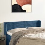 vidaXL Tête de lit avec oreilles Bleu foncé 147x16x78/88 cm Velours