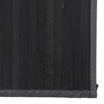 vidaXL Tapis rectangulaire noir 80x100 cm bambou