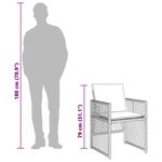 vidaXL Ensemble à manger de jardin et coussins 17 Pièces gris clair rotin