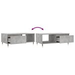 vidaXL Table basse Gris béton 90x50x36 5 cm Bois d'ingénierie