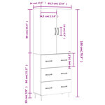 vidaXL Buffet haut Chêne fumé 69 5x34x180 cm Bois d'ingénierie