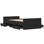 vidaXL Cadre de lit sans matelas Chêne noir 100x200 cm Bois d'ingénierie