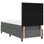 vidaXL Lit à sommier avec matelas & LED gris foncé 100x200 cm en tissu