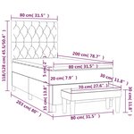 vidaXL Sommier à lattes de lit avec matelas Taupe 80x200 cm Tissu