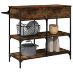 vidaXL Chariot de cuisine chêne fumé 105x42x95 cm bois d'ingénierie