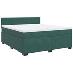 vidaXL Sommier à lattes de lit et matelas Vert foncé 180x200cm Velours
