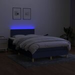 vidaXL Sommier à lattes de lit avec matelas LED Bleu 120x200 cm Tissu