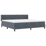 lit à ressorts vidaXL avec matelas gris foncé 200x200 cm en velours