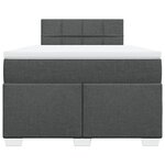 vidaXL Sommier à lattes de lit avec matelas gris foncé 120x190cm tissu