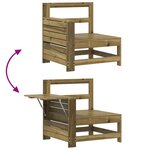 vidaXL Canapé de jardin accoudoir avec table d'appoint pin imprégné