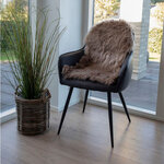 Peau d'agneau artificielle marron grise 50 x 85 cm