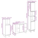 Ensemble de meubles de salle de bain 3 pièces vidaXL chêne noir en bois d'ingénierie