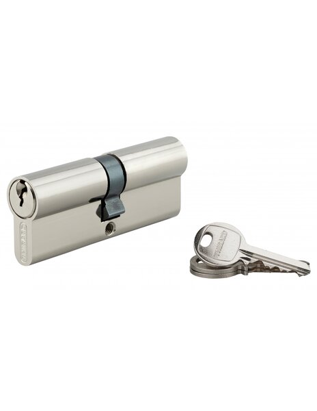THIRARD - Cylindre de serrure double entrée SA  40x40mm  anti-arrachement  nickel  vis 45mm  3 clés