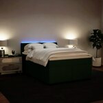 vidaXL Sommier à lattes de lit et matelas Vert foncé 140x200cm Velours
