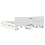 vidaXL Cadre de lit avec tête de lit sans matelas blanc 200x200 cm