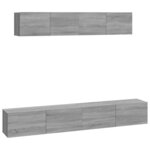 vidaXL Ensemble de meubles TV 4 Pièces Sonoma gris Bois d'ingénierie