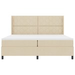Lit à sommier Box avec matelas et LED Crème 200x200 cm Tissu