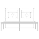vidaXL Cadre de lit métal sans matelas et tête de lit blanc 140x200 cm