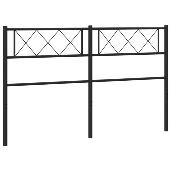 vidaXL Tête de lit métal noir 140 cm