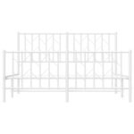 vidaXL Cadre de lit métal sans matelas et pied de lit blanc 135x190 cm