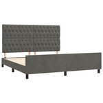 vidaXL Cadre de lit avec tête de lit Gris foncé 180x200 cm Velours