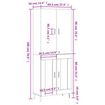 vidaXL Buffet haut Blanc 69 5x34x180 cm Bois d'ingénierie