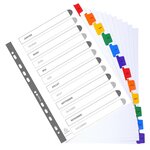 Intercalaires Imprimés mensuels carte blanche 160g - 12 positions - A4 Blanc x 20 EXACOMPTA